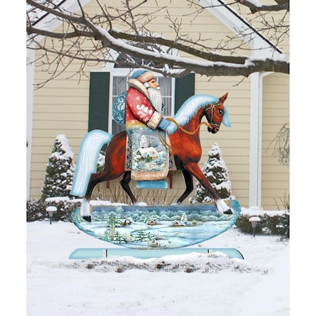 Heat Wave Horsey Santa Free Standing Garden Decor HE1770822